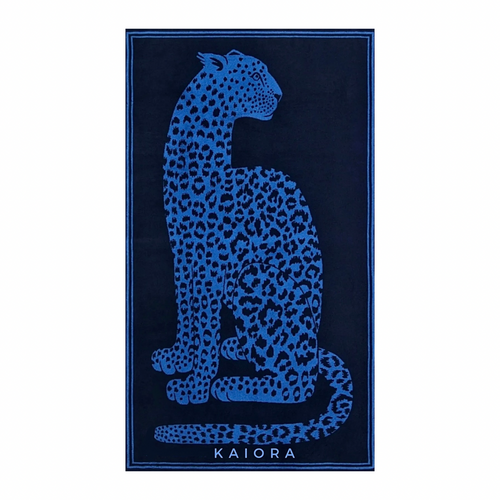 KAIORA - Blue Leopard beach towel