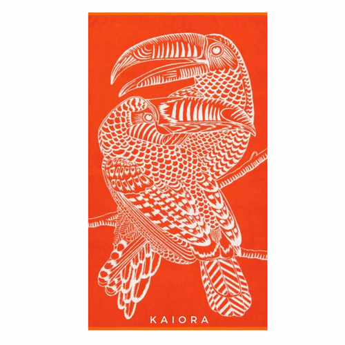 KAIORA - Toalla de playa Pájaros Rojos