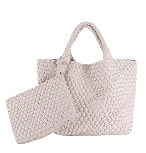 BOLSO ZOE MEDIANO TEJIDO BLANCO