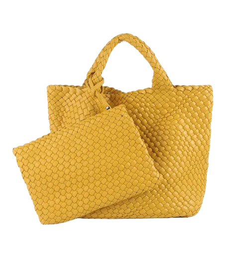 BOLSO ZOE MEDIANO TEJIDO AMARILLO