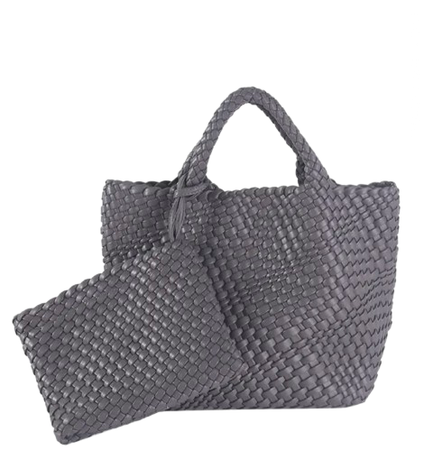 BOLSO ZOE MEDIANO TEJIDO GRIS