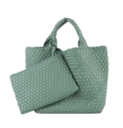 BOLSO ZOE MEDIANO TEJIDO VERDE CLARO