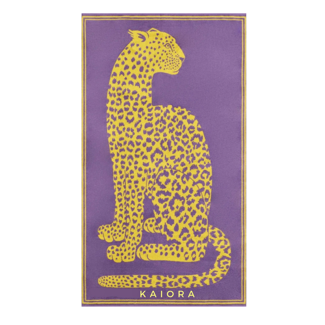 KAIORA - Toalla de playa Leopardo morado