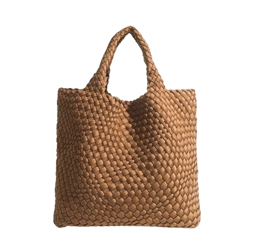 ZOE BAG LARGE WOVEN CAMEL