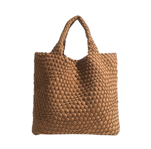 ZOE BAG LARGE WOVEN CAMEL