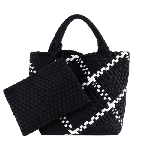 ZOE BAG MEDIUM INTRECCIATA BLACK&WHITE