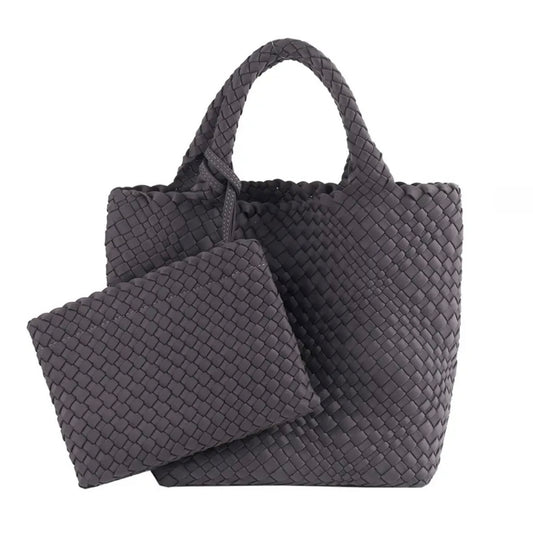 ZOE BAG MEDIUM WOVEN GRAY