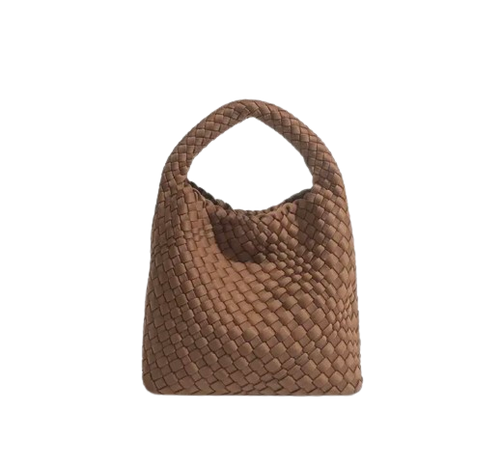 ZOE BAG SMALL WOVEN BROWN