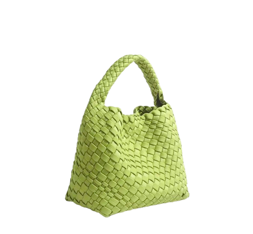 ZOE BAG SMALL INTRECCIATA VERDE ACIDO